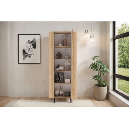 Colonne 80 cm LUCIUS avec 1 porte en décor chêne cadiz