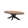 Table basse ovale ANTONIO en décor chêne français