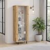 Vitrine 80 cm LUCIUS avec 1 porte en décor chêne cadiz