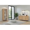 Vitrine 80 cm LUCIUS avec 1 porte en décor chêne cadiz