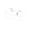 Meuble TV 180 cm LUCIUS avec 3 portes en décor chêne cadiz