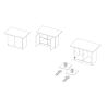 Table ilot de cuisine 130 cm OCTAVE en blanc brillant et décor chêne cadiz
