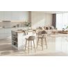 Table ilot de cuisine 160 cm OCTAVE avec 2 portes et 3 niches