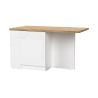 Table ilot de cuisine 160 cm OCTAVE avec 2 portes et 3 niches