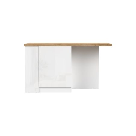 Table ilot de cuisine 160 cm OCTAVE avec 2 portes et 3 niches