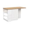 Table ilot de cuisine 160 cm OCTAVE avec 2 portes et 3 niches