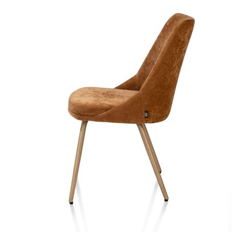 Jaxie, Chaise de salle à manger - pieds métal imprimé chêne - tissu malaya - Henders and Hazel