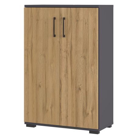 Armoire de bureau 4247 PRADES en décor chêne Grandson et graphite