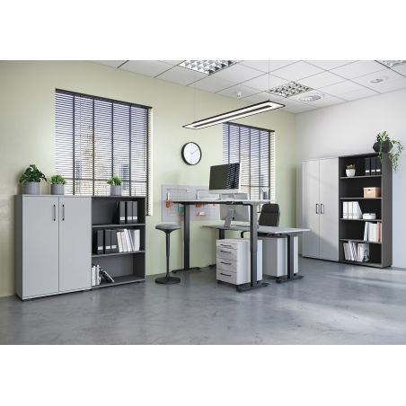 Armoire de bureau 4247 PRADES en coloris gris clair