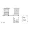Caisson de bureau 4251 PRADES en coloris gris clair et graphite