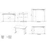 Bureau 8022 PRADES 120 cm réglable en hauteur électriquement, décor chêne Grandson