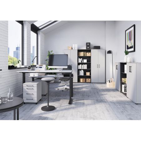 Bureau 8022 PRADES 120 cm réglable en hauteur électriquement, coloris gris clair