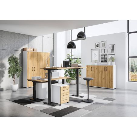 Bureau 8022 PRADES 120 cm réglable en hauteur électriquement, coloris blanc
