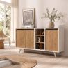 Buffet 140 cm BRAVA en décor blanc et chêne
