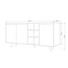 Buffet 140 cm BRAVA en décor blanc et chêne