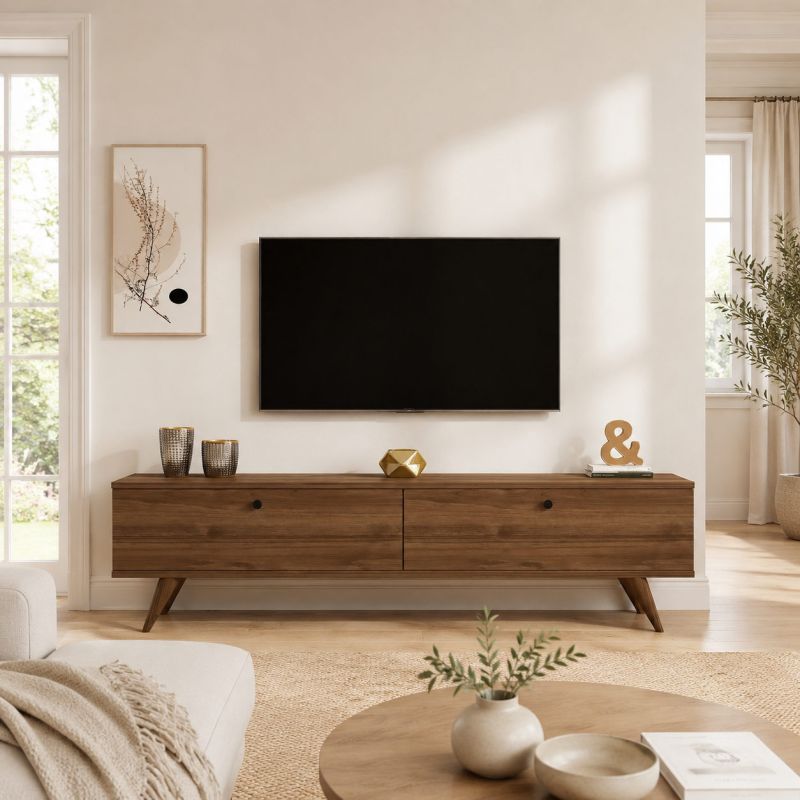 Meuble TV 160 cm PARIS en décor noyer