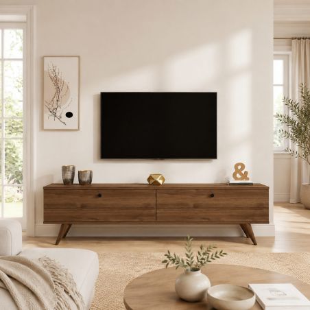 Meuble TV 160 cm PARIS en décor noyer
