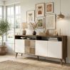 Buffet 180 cm MILANO en décor crème et noyer