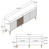 Buffet 180 cm MILANO en décor crème et noyer