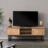 Meuble TV 140 cm BELINO en décor pin naturel avec 2 tiroirs et 2 niches