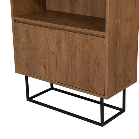 Bibliothèque 80x182 cm REAGAN en décor noyer