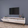 Meuble TV 180 cm ERIC en décor blanc et noyer