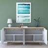 Buffet 180 cm ERIC en décor blanc et noyer