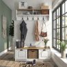 Ensemble de meubles pour entrée RALPH en décor blanc et noyer
