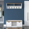 Ensemble de meubles pour entrée RALPH en décor blanc et noyer