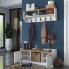 Ensemble de meubles pour entrée RALPH en décor blanc et noyer