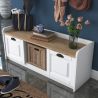 Ensemble de meubles pour entrée RALPH en décor blanc et noyer