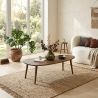 Table basse ovale 115 cm SWEET en bois de pin coloris noyer