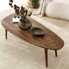 Table basse ovale 115 cm SWEET en bois de pin coloris noyer