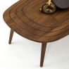 Table basse ovale 115 cm SWEET en bois de pin coloris noyer