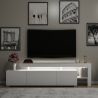Meuble TV 192 cm BERLIOZ en décor blanc mat avec éclairage LED