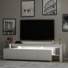 Meuble TV 192 cm BERLIOZ en décor blanc mat avec éclairage LED