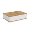 Table basse 90 cm FRANCIS en décor blanc et pin atlantic