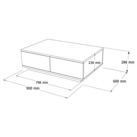 Table basse 90 cm FRANCIS en décor blanc et pin atlantic