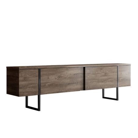 Meuble TV 180 cm LOUXOR en décor noyer