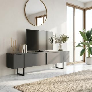 Meuble TV 180 cm LOUXOR gris anthracite