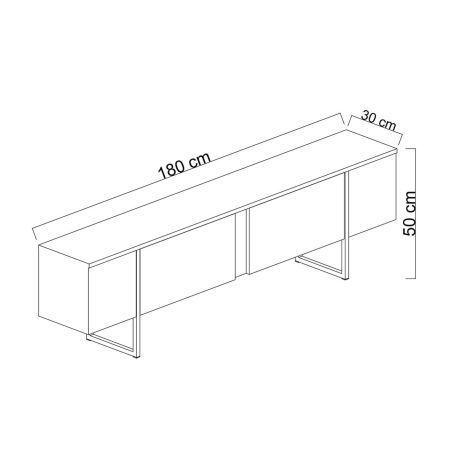 Meuble TV 180 cm LOUXOR gris anthracite