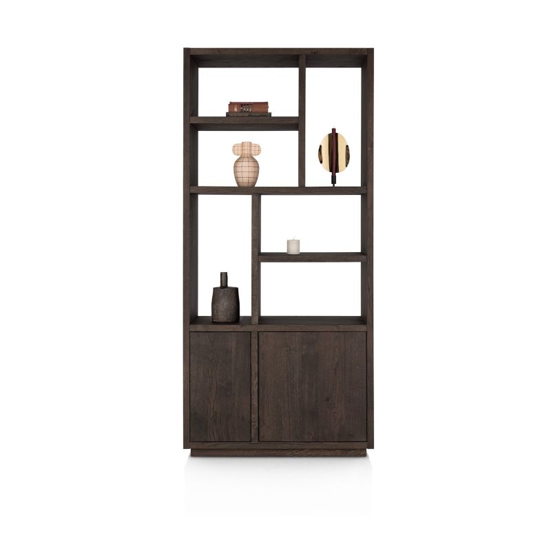 Gijon, bibliotheque 100 cm - 4-portes + 6-niches