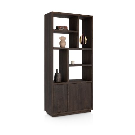 Gijon, bibliotheque 100 cm - 4-portes + 6-niches