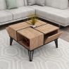 Table basse carrée 71 cm NIRVANA en décor pin atlantic