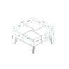 Table basse carrée 71 cm NIRVANA en décor pin atlantic