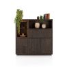 Gijon, highboard 145 cm - 1-porte de verre + 2-portes + 2-tiroirs + 1-p. rabattante + 1-niche (+LED) - Henders and Hazel