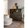 Gijon, highboard 145 cm - 1-porte de verre + 2-portes + 2-tiroirs + 1-p. rabattante + 1-niche (+LED) - Henders and Hazel