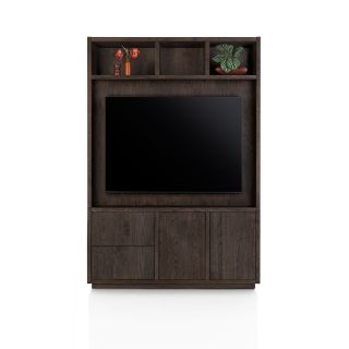Gijon, meuble tv + partie haute 150 cm - 2-portes + 2-tiroirs + 3-niches + plinthe - Henders and Hazell