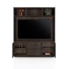 Gijon, meuble tv + partie haute 180 cm - 2-portes + 2-tiroirs + 3-niches + plinthe - Henders and Hazel