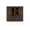 Gijon, vaisselier 240 cm - 2-portes de verres + 5-portes + 2-tiroirs (+ LED) + plinthe